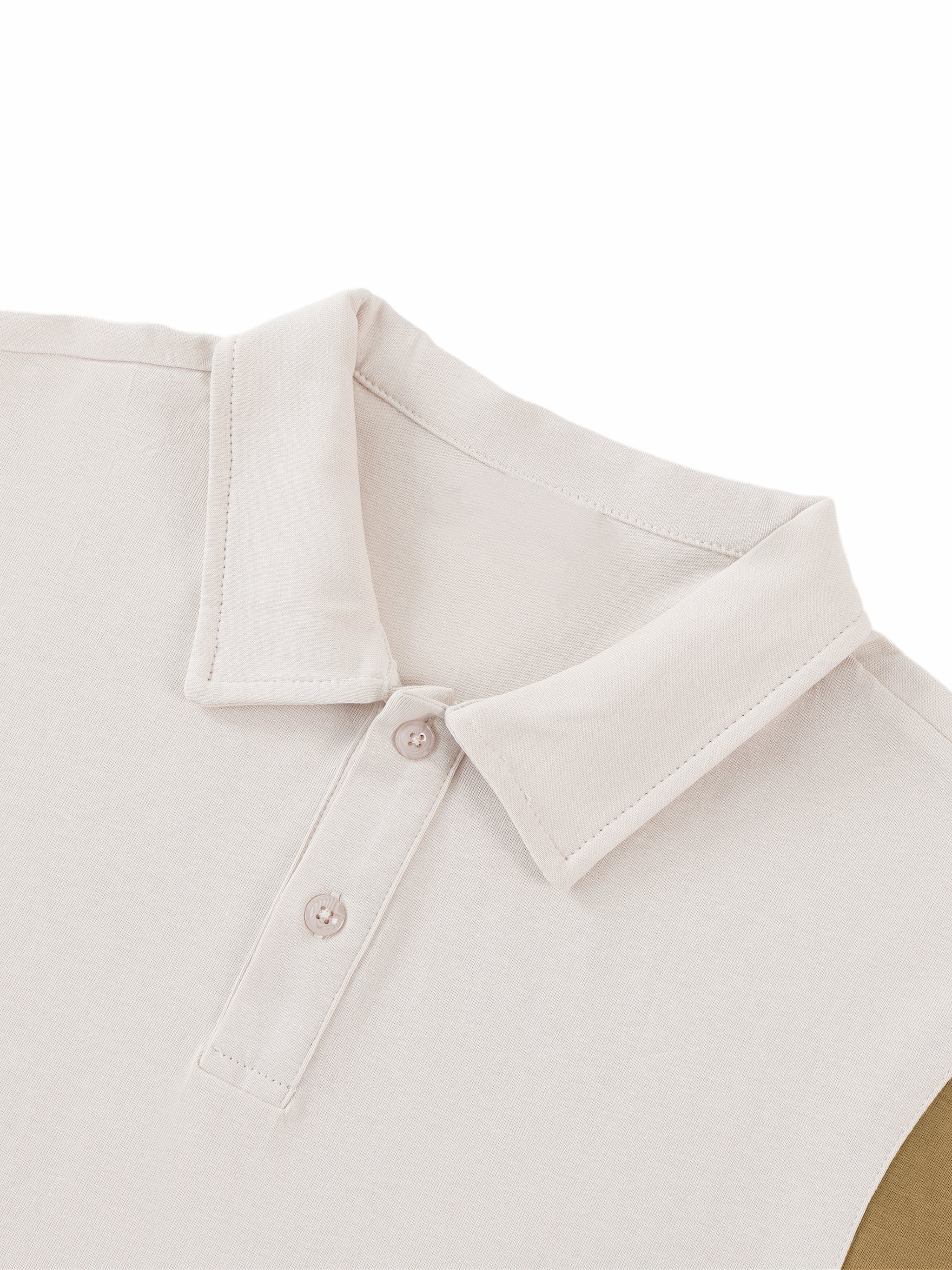 Contrast Panel Cotton Polo Shirt