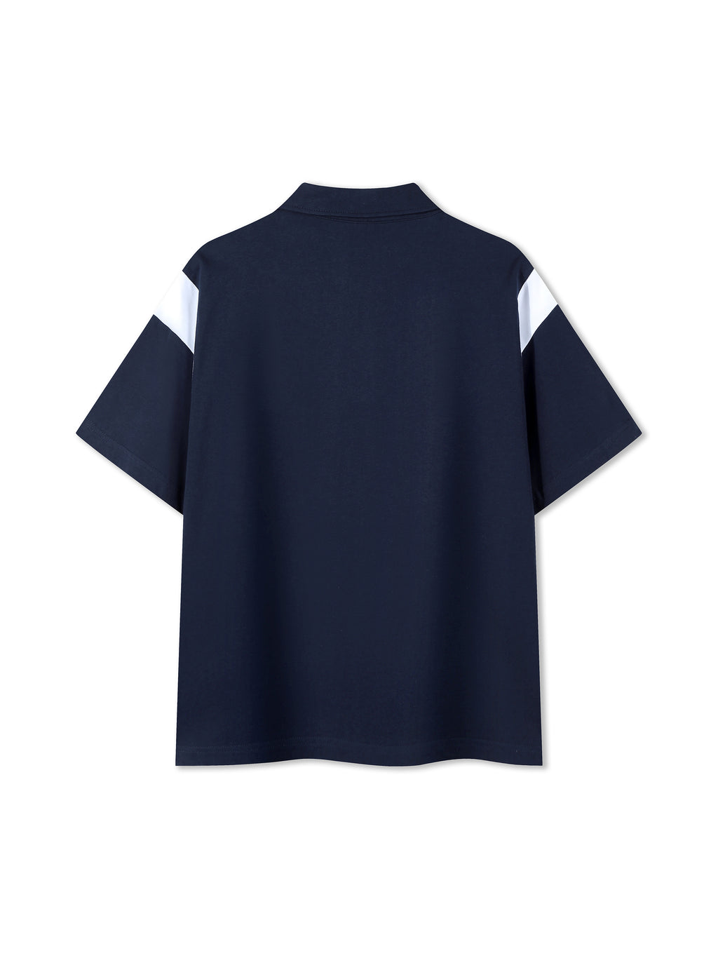 Contrast Panel Cotton Polo Shirt