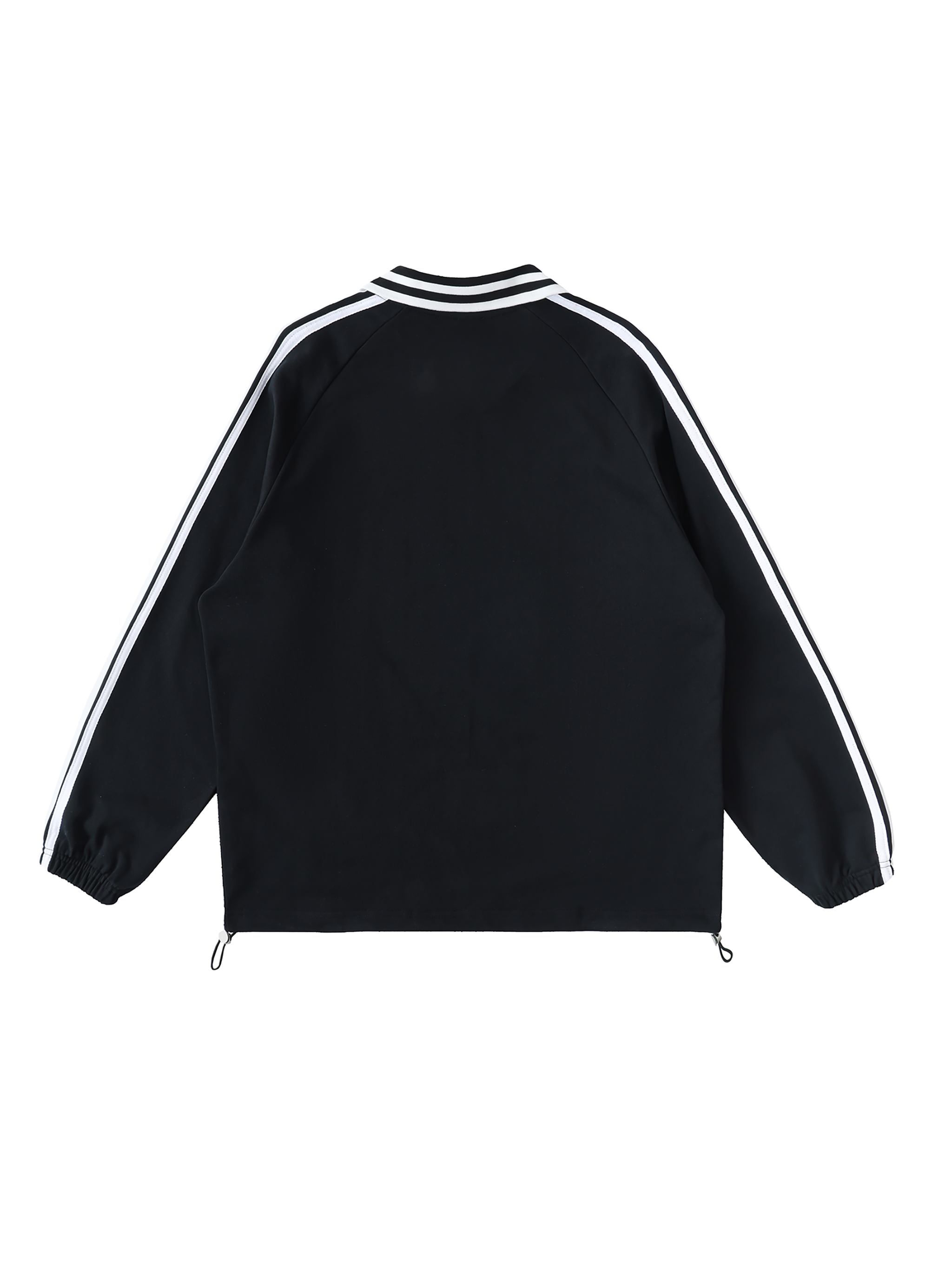 Contrast Striped Lapel Collar Sweatshirt