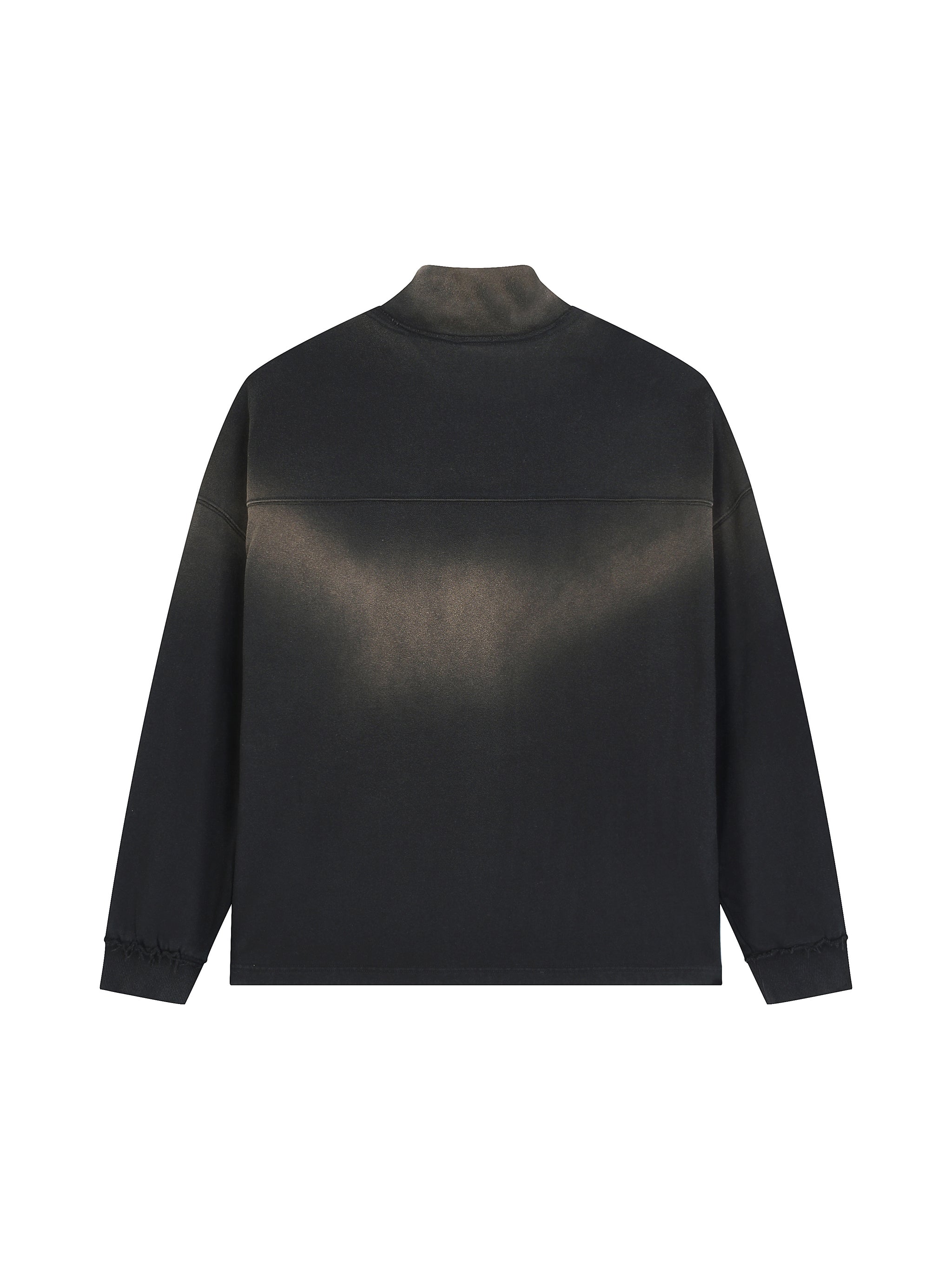 Sun Fade Raw Edge Quarter-Zip Sweatshirt