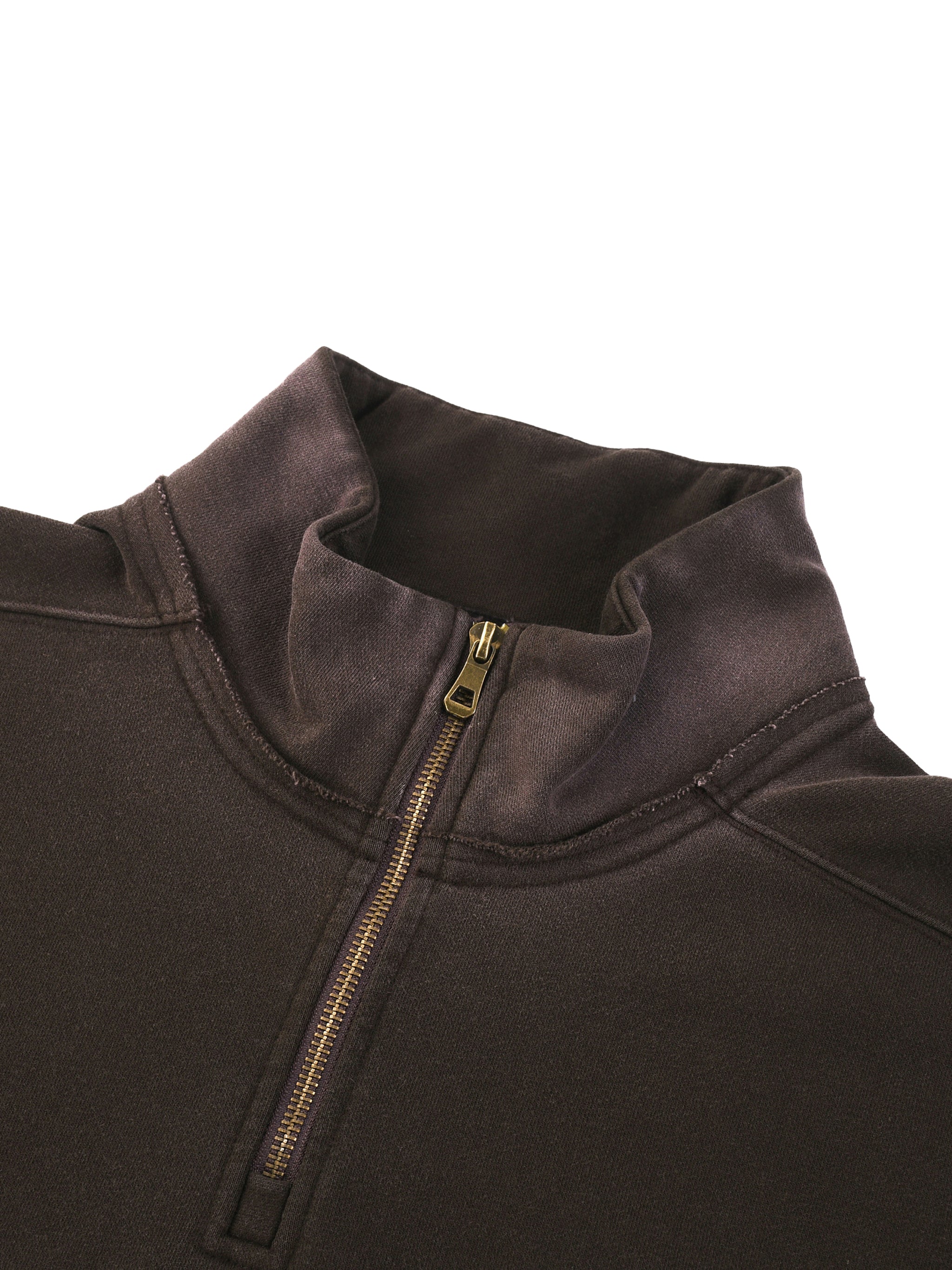 Sun Fade Raw Edge Quarter-Zip Sweatshirt