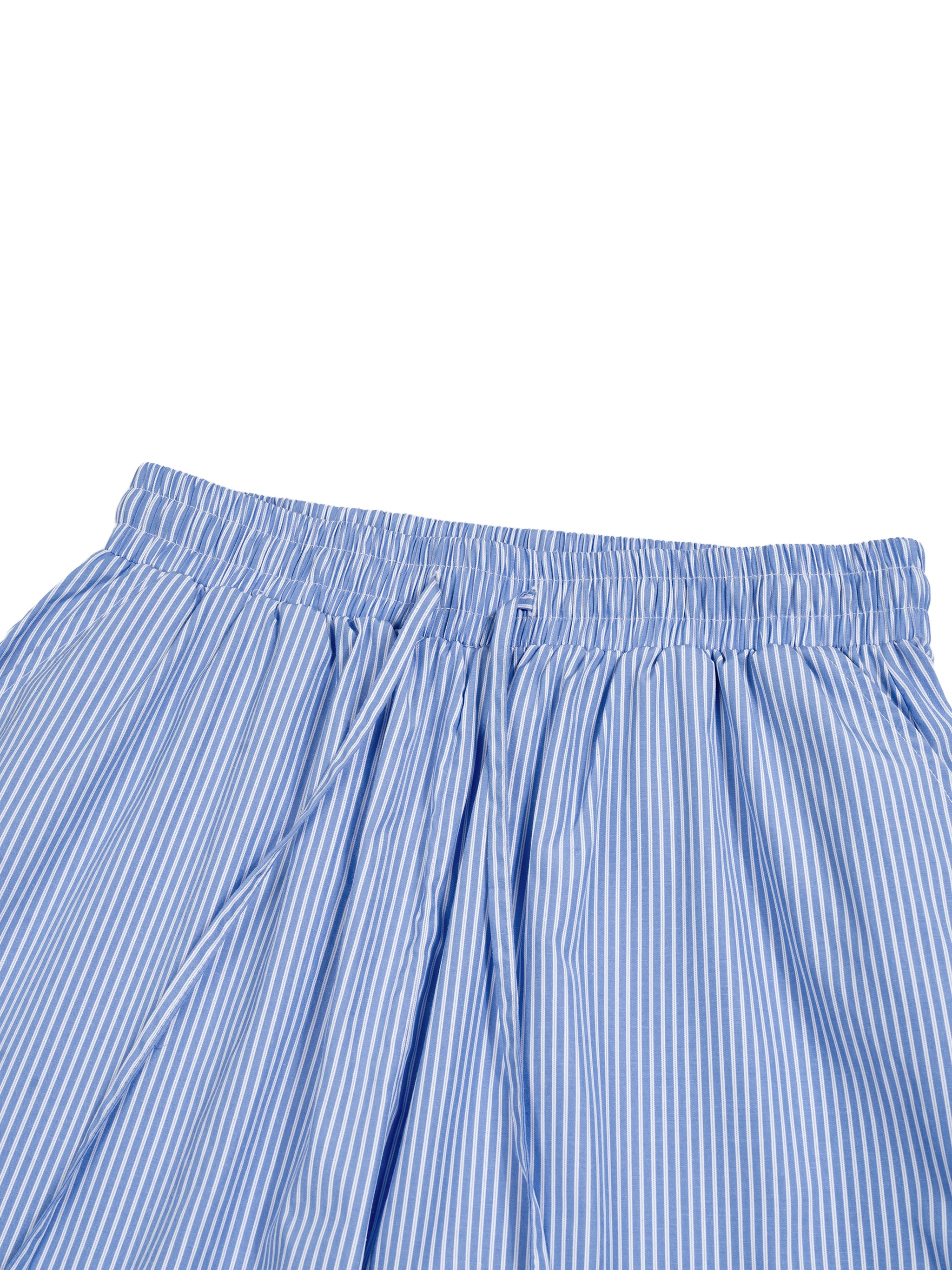 Vertical Stripe Drawstring Barrel Pants