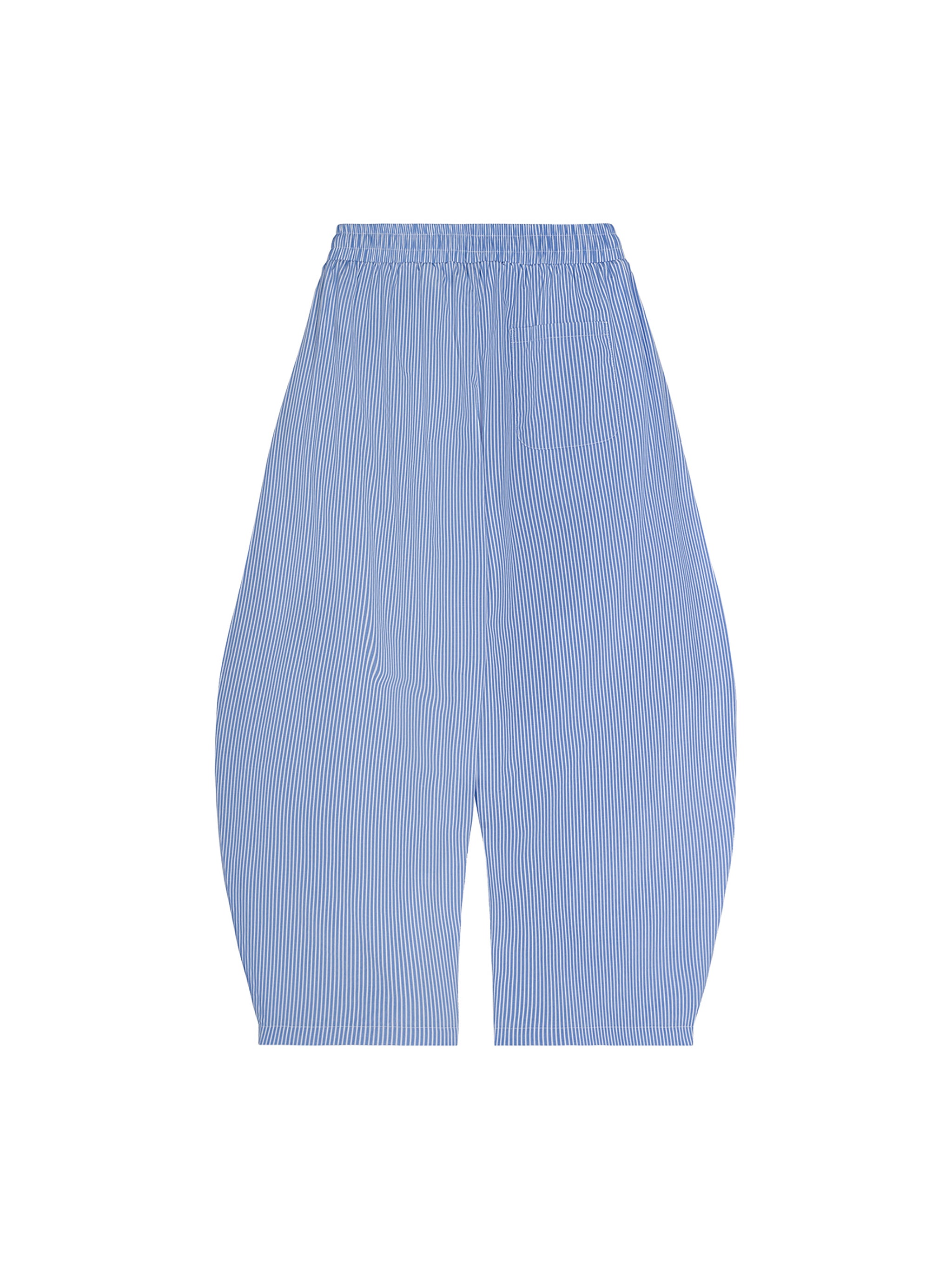 Vertical Stripe Drawstring Barrel Pants