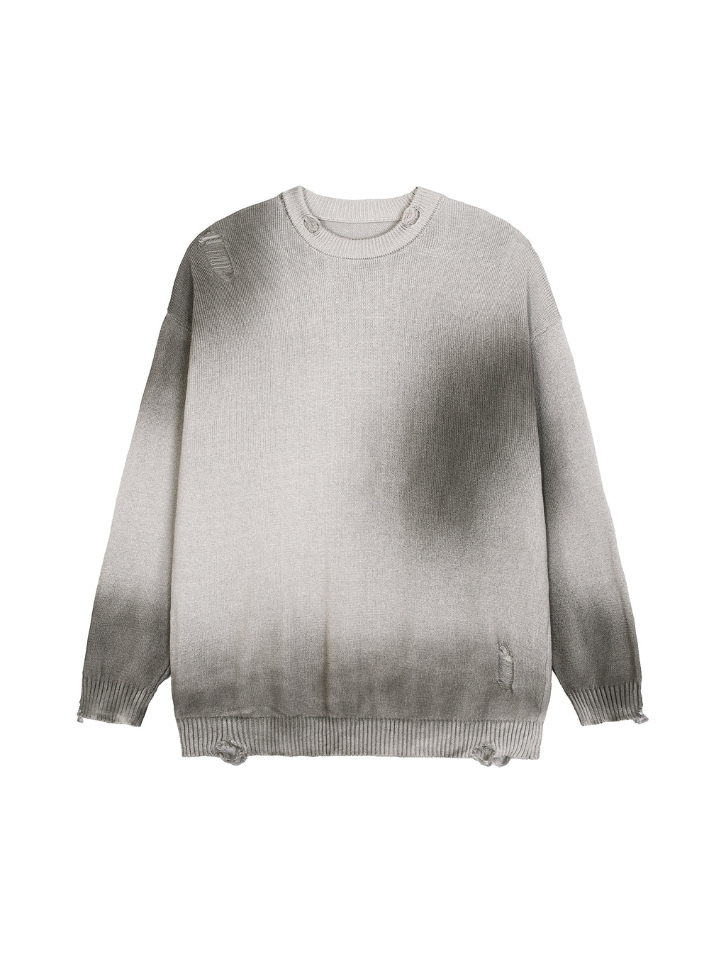Sun Fade Distressed Ripped Crewneck sweater
